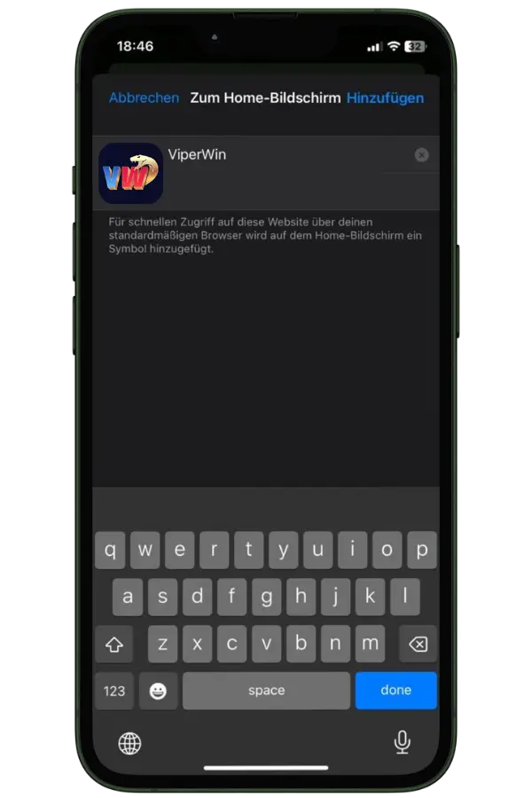 ViperWin Download zum Startbildschirm auf iPhone hinzufügen